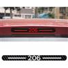 Qirc Adesivo per Terzo Stop in Fibra di Carbonio per Auto, Adatto per Peugeot 206 307, Rosso, Neon, in Plastica, Adesivo per Terzo Stop