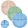 Vicloon Piatto per Bambini, 3 Pezzi con Ventosa in Silicone, Pappa Svezzamento, Piastra di Alimentazione per Neonati con 3 Aree