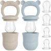 Broemba Ciuccio per Frutta Bebè Set 2 Ciucci Senza BPA Silicone Beige/Blu