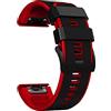 RoYiio Sportivo Cinturino per Garmin Quatix 8 47mm/Quatix 7 Pro/Tactix 8 47mm/Fenix 8 47 mm/Fēnix 7Pro/Fēnix 6Pro Cinturino Silicone per Descent G2/Fenix E/Epix 2 (QuickFit 22mm, Nero Rosso)