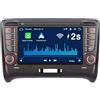 RYUIXPUL Autoradio RYUIXPUL per Audi TT MK2 8J 2006-2014 con Wireless CarPlay e Android Auto, sistema Linux 2S avvio rapido, qualità audio OEM, touchscreen IPS, Bluetooth, radio RDS, comandi al volante