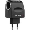 CERRXIAN Convertitore CA a CC, Adattatore da Spina Europea per Accendisigari da Auto da 230 V a 12 V e 3000 mA Max 36 W Adattatore di Alimentazione per Auto Mini Convertitore di Tensione (36W)