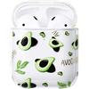 AKABEILA Cover Compatibile con AirPods 2 2019 & 1 2016 Custodie Carine Motivi Trasparenti Hard PC Antiurto Frontale LED Visibile Protezione Completa Antiurto, Avocado