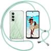 ISOI Cover con Cordino per Xiaomi Redmi 15 4G/5G, Custodia Trasparente con Collana Tracolla Laccio Collo Ultra Sottile Morbido TPU Silicone Antiurto AntiGraffio Case, Verde