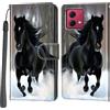 Haninsuze Cover per Motorola Moto G84 5G, Custodia Interno TPU Antiurto Portafoglio con Disegni [schede Fessura] [Supporto Stand] Cover Libro in PU Pelle (Cavallo)