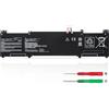 KXRSII 42Wh B31N1822 Batteria per ASUS ZenBook Flip 14 UM462 UM462D UM462DA UX462 UX462D UX462DA Q406 Q406D Q406DA B31BlEH 3ICP5/57/80 11.52V 42Wh 3653mAh