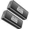 Puiseno Adattatore USB-C femmina-femmina da 2 pezzi, supporta Thunderbolt 5, USB 4 Gen 2, 240 W, 80 Gbps, compatibile con tutti i dispositivi, ricarica, video e audio lossless, nero