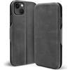 Verco Case per Apple iPhone 13 Mini Custodia, Cover a Libro Pelle PU per iPhone 13 Mini Custodia Premio Booklet Protettiva, Grigio