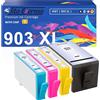 Tito-Express EcoSerie 903 903XL Multipack per HP 903 XXL Cartucce per Stampante, Compatibile con 903XL OfficeJet 6900 6950 OfficeJet Pro 6860 6868 6950 6960 6970 6975 6978 cartuccia nero ciano, giallo magenta, 4 pezzi 4