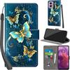PHINIENLAND Cover per Motorola Moto G24 / E14 custodia portafoglio Turquoise | 3 scomparti carte, 1 tasca banconote, Chiusura magnetica, Supporto, Pelle PU flip cover per Moto G04 / G04s