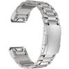 MaKTech Fascia in Titanio,Bracciale in Metallo a Cinque Pezzi Da 26mm con Fibbia a Tartaruga,per Smartwatch Garmin Fenix 8 51mm/7X/6X/5X/7X Pro/6X Pro/5X Plus (Argento)