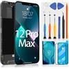ARSSLY LCD Schermo per iPhone 12 PRO Max,Display Digitizer 6,7 per iPhone 12 PRO Max A2411 A2342 A2410 A2412 Touch Schermo Sostituzione Assembly con Strumenti