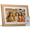 BWJBSW Cornice Digitale 10 pollici, BWJBSW No WiFi Cornice Foto Digitale con Telecomando, HD Display Foto e Video, Supporto Scheda SD da 32GB, USB, Auto-Rotazion, Auto ON/OFF, Cornice in Legno Staccabile
