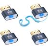 Duttek Spina fittizia HDMI 4K, emulatore di visualizzazione virtuale per monitor, adattatore headless per Windows Mac OSX Linux, supporta fino a 4K a 60Hz (con indicatore luminoso, confezione da 4)