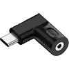 chenyang Connettore USB C da 65 W, jack CC da 2,5 x 0,7 mm a USB tipo C, angolo di 90 gradi, adattatore di ricarica per laptop e telefono