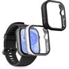 kwmobile 2x Custodia Rigida Smartwatch Compatibile con Huawei Watch Fit 3 Cover - Case Vetro Temperato Orologio Fitness - argento/nero