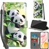 PHINIENLAND Cover per Honor 400 Pro Case PU Pelle Custodia [Kickstand] [Chiusura magnetica] [Slot per Schede], Portafoglio Flip Custodia per Honor 400 Pro,Panda