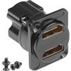 QIANRENON Adattatore Doppio HDMI 2.0 Femmina A Femmina Per Display HD 4K Connettore A Montaggio Fisso HDTV Con 2 Porte HDMI Feedthrough Paratia Presa Per TV Proiettore Display Multimediale