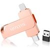 MUXXUE Chiavetta USB 128GB per iphone senza App, MUXXUE Memoria Esterna iphone 3 in 1 per 1Phone 1Pad Android e PC USB C Pen Drive per Foto, Video e File