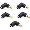 JZK 5x Connettore adattatore alimentazione CC, adattatore jack femmina 5,5 x 2,1 mm a maschio 5,5 x 2,5 mm, convertitore ad angolo retto 90 gradi 5,5 x 2,5 mm a 5,5 x 2,1 mm per luce LED, fotocamera