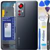 LUVSS Coperchio Copribatteria Scocca Vetro Posteriore Imposta per Xiaomi 12 5G (Grigio)