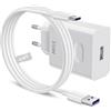 ACANDYA Caricabatterie USB 35W con cavo USB C 2m per HONOR 400 Lite 5G Pad X9a X6c X6b X7b Magic6 Lite 200 400 Smart, 22.5w Type c Cable Portable Adapter per HONOR X8a X7a X6a Pad 8 Mate 20 10 P30