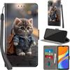 Haninsuze Cover per Xiaomi Redmi 9C NFC/10A Custodia Cover Pelle Libro Portafoglio con Porta Carte Magnetica Protezione Antiurto Cuoio Flip Case Custodia Cover per Redmi 9C, Gatto
