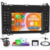 Rimoody 8 Core 4G+64G Android Autoradio per Mercedes Benz A/B Class W169 W245 B200 W639 Vito Viano W906 Sprinter 7 Pollici Autoradio Carplay Android Auto GPS Navi WiFi Bluetooth FM/RDS Telecamera Posteriore