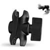 Yifort Staffa di montaggio compatibile con braccio a doppio snodo RAM di dimensioni B, braccio di collegamento a due fori da 6 cm per supporto per telefono da moto e supporto GPS, compatibile con adattatore
