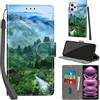 PHINIENLAND Cover per Redmi Note 12 Pro 5G PU Pelle Custodia Flip Foresta