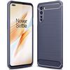 Cruzerlite Custodia per Oneplus Nord, Carbon Fiber Texture Design Cover Anti-Scratch Shock Absorption Cover per Oneplus Nord (2020) (Blue)