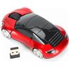 Bewinner Mouse per Auto Wireless USB 2.4G, Mouse a Forma di Auto Sportiva da 1600 DPI Utilizza la Tecnologia di Risparmio Energetico Intelligente, Mouse da Gioco con Ricevitore USB per PC, Computer,(Rosso)