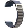 CeiBand Anello Alpino Cinturino Compatibile con 20mm 22mm, Ricambio in Nylon Sportivo Bracciale Metallo G-Hook Uomo Donna per 20mm 22mm -(22mm Blu+Grigio)
