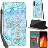 Haninsuze Cover per Xiaomi Redmi Note 8 Custodia Cover Pelle Libro Portafoglio con Porta Carte Magnetica Protezione Antiurto Cuoio Flip Case Custodia Cover per Redmi Note 8, Torre