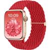 CeMiKa Compatible per Cinturino Apple Watch 45mm 46mm 44mm 49mm, Intrecciato Sport Nylon Ricambio Elastica Cinturini per iWatch Series 11 10 9 8 7 6 5 4 SE Ultra 3 2 1,Donna Uomini, Rosso