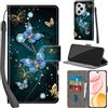 PHINIENLAND Cover per Honor 400 Pro Case PU Pelle Custodia [Kickstand] [Chiusura magnetica] [Slot per Schede], Portafoglio Flip Custodia per Honor 400 Pro,Farfalla