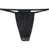 Hom Perizoma Strip Thong Panties da Uomo (Confezione da 1), Velo Nero Stampa Geometrica Lucida Nero, XXL