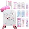 HTgroce Set Valigia Bambina DIY Diamond Painting - Trolley Rigido con Cuscino per il Collo e Etichetta - Bagaglio a Mano 4 Ruote 360° - Regalo per Viaggi