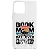 Book Lover Mom Cat Lover Reading Custodia per iPhone 13 Pro Max Libro Mamma Amante Gatto Pagine Paws And Peace Reading
