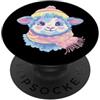 Kawaii Whimsical Pastel Woodland Face Gr Simpatico scoiattolo ritratto amante degli animali grafico occhiali rosa PopSockets PopGrip Adesivo
