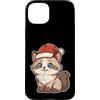 ragdoll cat winter santa hat snow winter Custodia per iPhone 15 Plus Ragdoll - Gatto invernale con cappello da Babbo Natale