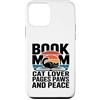 Book Lover Mom Cat Lover Reading Custodia per iPhone 12 mini Libro Mamma Amante Gatto Pagine Paws And Peace Reading