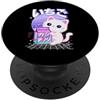 Retro Cute Cat Aesthetic Retro Kawaii Gatto Latte Fragola Anime 90s Gatto Giapponese Giappone PopSockets PopGrip Adesivo