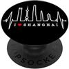 Le skyline di Shanghai per gli amanti de Shanghai Skyline Battito del Cuore La Cina Amo Shanghai PopSockets PopGrip Adesivo