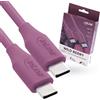 InLine Colour your Charge 35892P - Cavo di ricarica veloce da USB C a USB C, in silicone, flessibile, per iPhone 16 15 iPad Galaxy S23 S22 S21 Pixel Tablet, 2 m, Wild Berry, 35892P