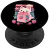 Retro Cute Cat Aesthetic Retro Kawaii Gatto Latte Fragola Anime 90s Gatto Giapponese Giappone PopSockets PopGrip Adesivo