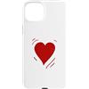 Love and Romance Design Custodia per iPhone 15 Plus Carino Cuore Logo Disegno in Red Heartbeat