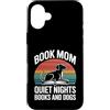 Bookworm Dog Lover Quiet Nights Reading Custodia per iPhone 16 Plus Prenota Mamma Quiet Nights Libri E Cani