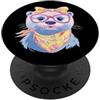 Kawaii Whimsical Pastel Small Animal Gra Carino Furetto Ritratto Amante Animali Grafica Rosa Occhiali Giallo PopSockets PopGrip Adesivo