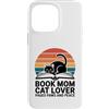 Book Lover Mom Cat Lover Reading Custodia per iPhone 14 Pro Max Libro Mamma Amante Gatto Pagine Paws And Peace Reading